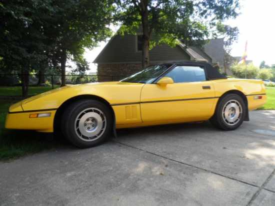 1986 Yellow Pace Car Edition Corvette Convertible
