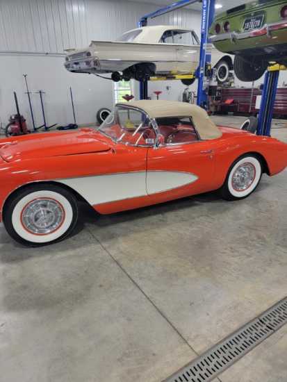 1956 Corvette Venetian Red/Beige Fresh Restoration