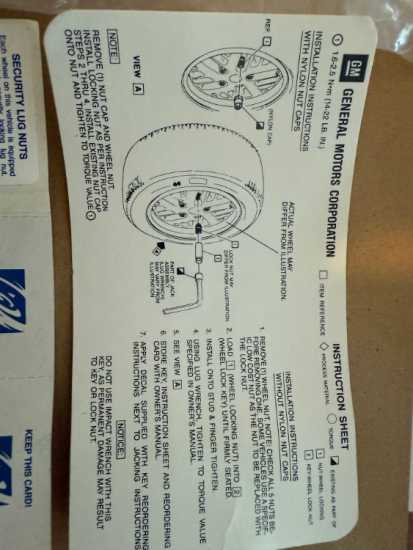 C4 NOS Wheel lock kit with bag and instructions