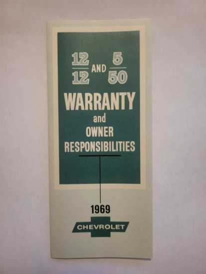 1969 Chevrolet Warranty pamphlet